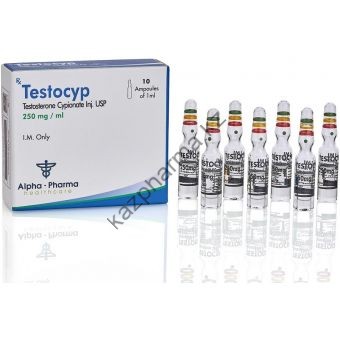 TestoCyp (Тестостерон ципионат) Alpha Pharma 10 ампул по 1мл (1амп 250 мг) - Семей